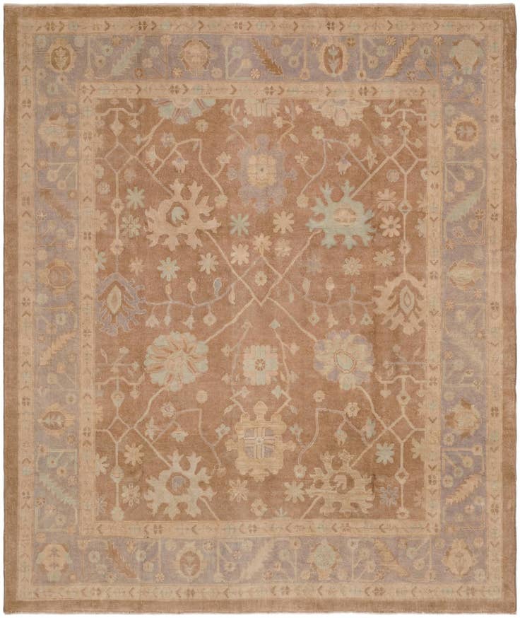 Detail image of 8' 3 x 9' 9 Hand Knotted Oushak Wool Rug