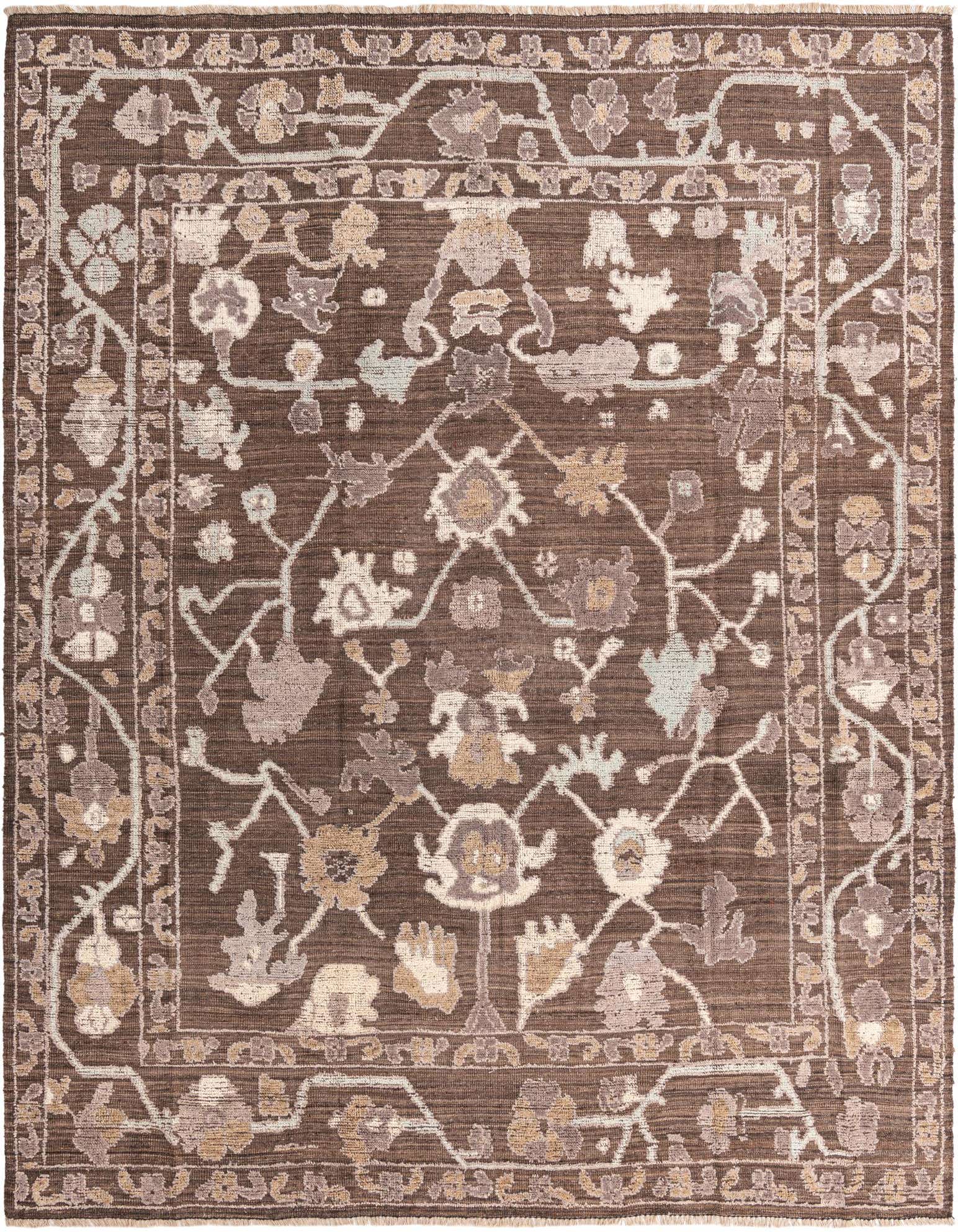 9' 1 x 12' Hand Knotted Oushak Wool Rug