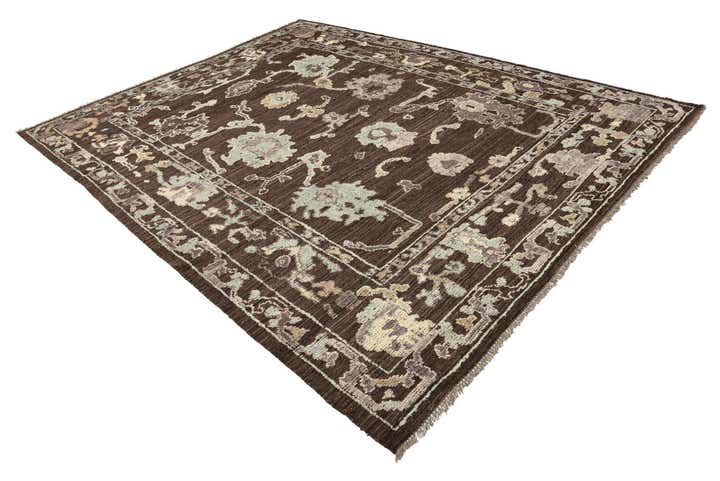 9' 2 x 12' Hand Knotted Oushak Wool Rug