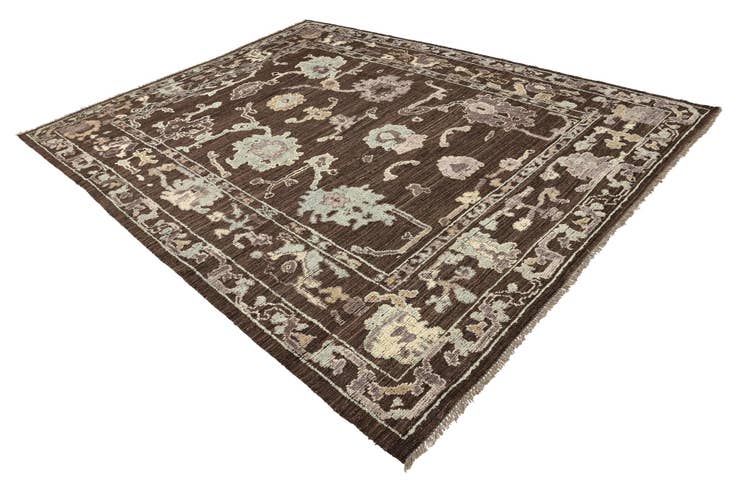 Detail image of 9' 2 x 12' Hand Knotted Oushak Wool Rug