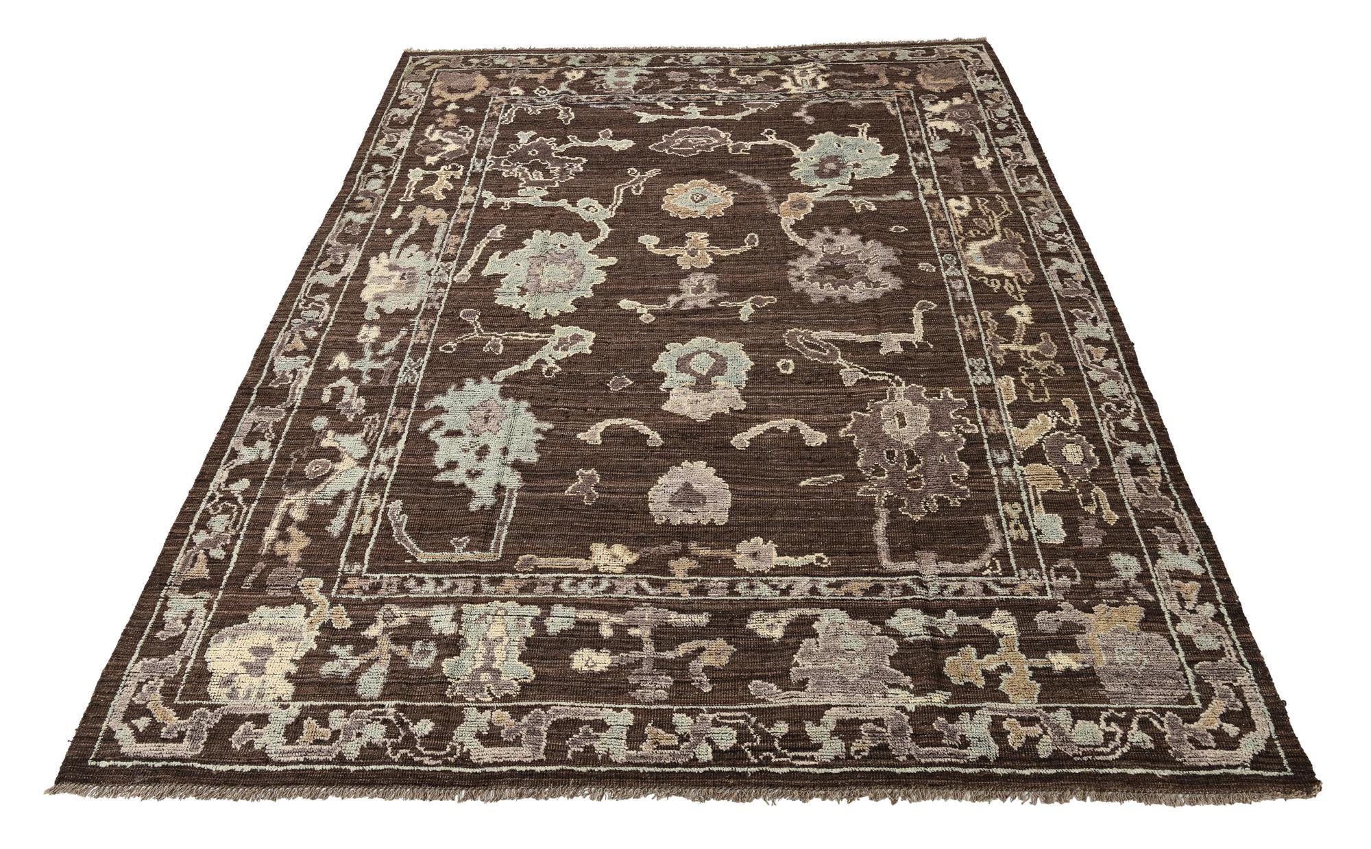 9' 2 x 12' Hand Knotted Oushak Wool Rug