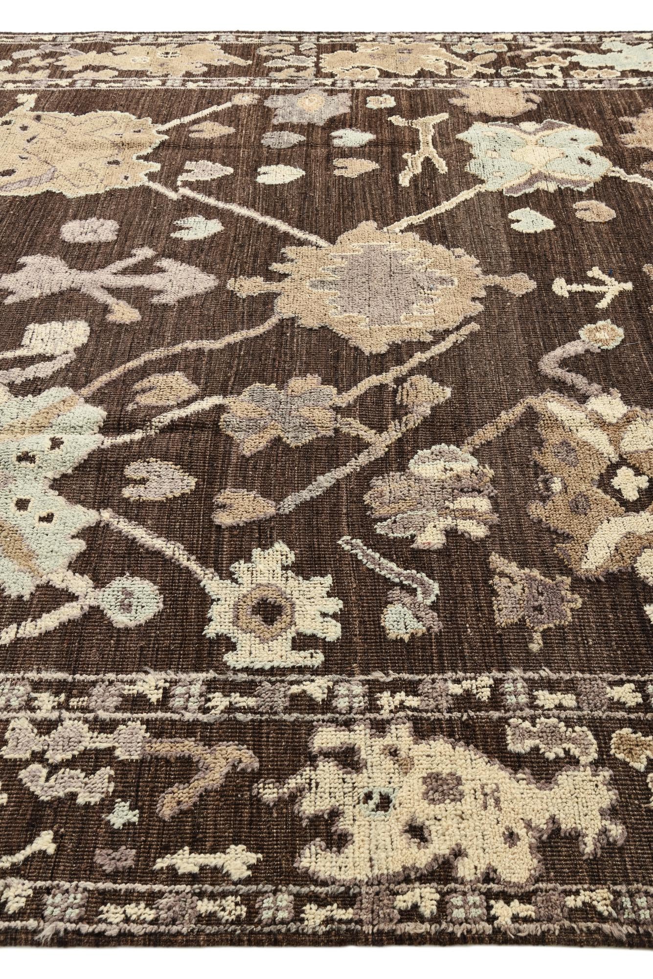9' 5 x 12' 1 Hand Knotted Oushak Wool Rug
