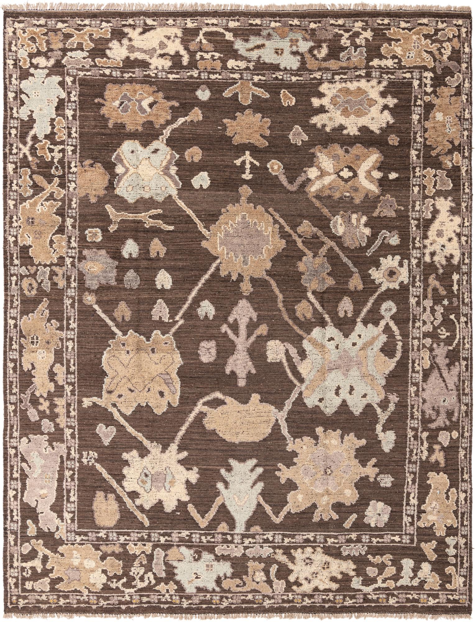 9' 5 x 12' 1 Hand Knotted Oushak Wool Rug