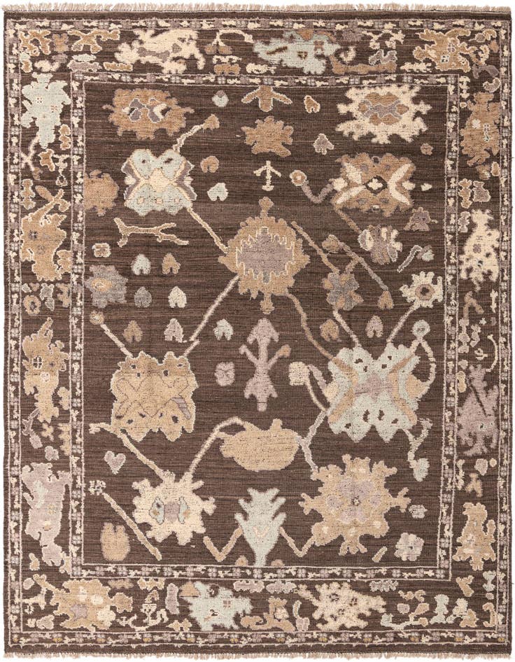 Detail image of 9' 5 x 12' 1 Hand Knotted Oushak Wool Rug