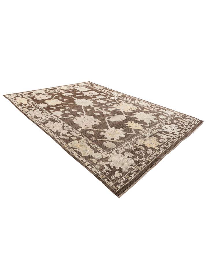 9' x 12' 4 Hand Knotted Oushak Wool Rug