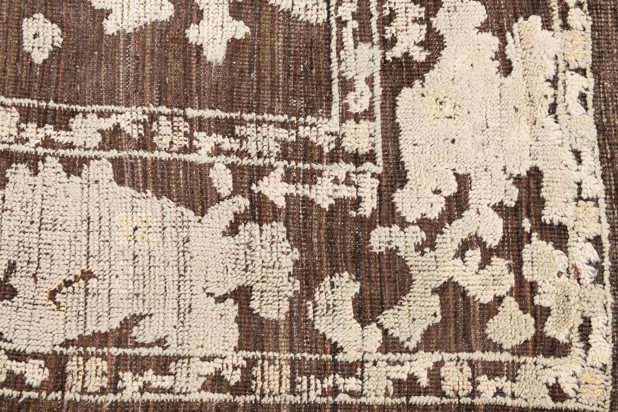 9' x 12' 4 Hand Knotted Oushak Wool Rug