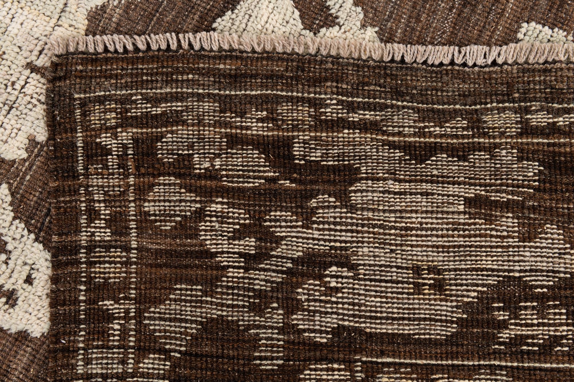 9' x 12' 4 Hand Knotted Oushak Wool Rug