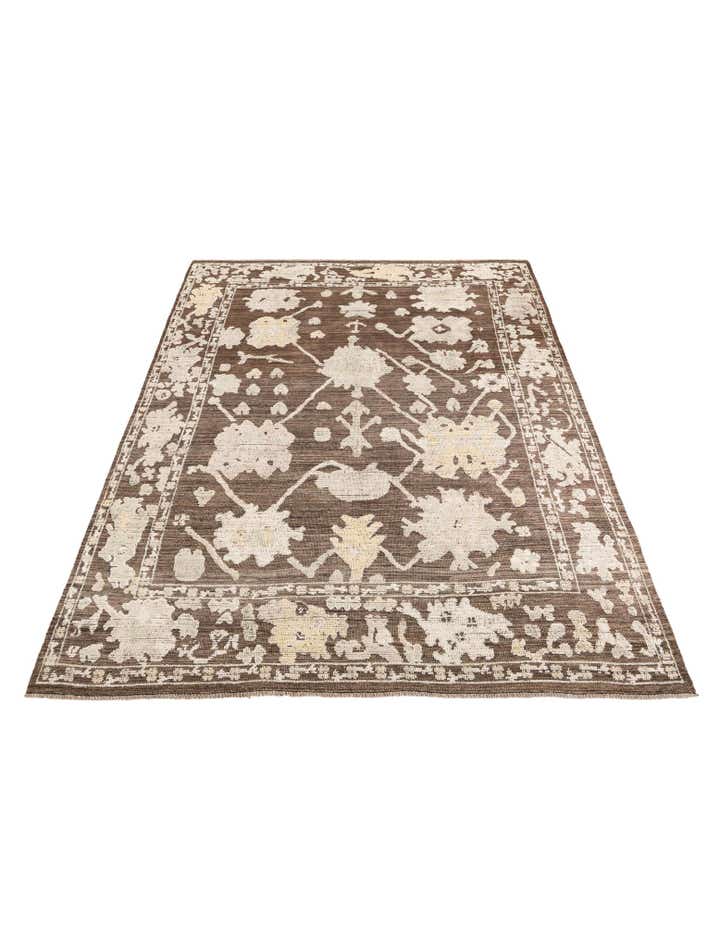 9' x 12' 4 Hand Knotted Oushak Wool Rug