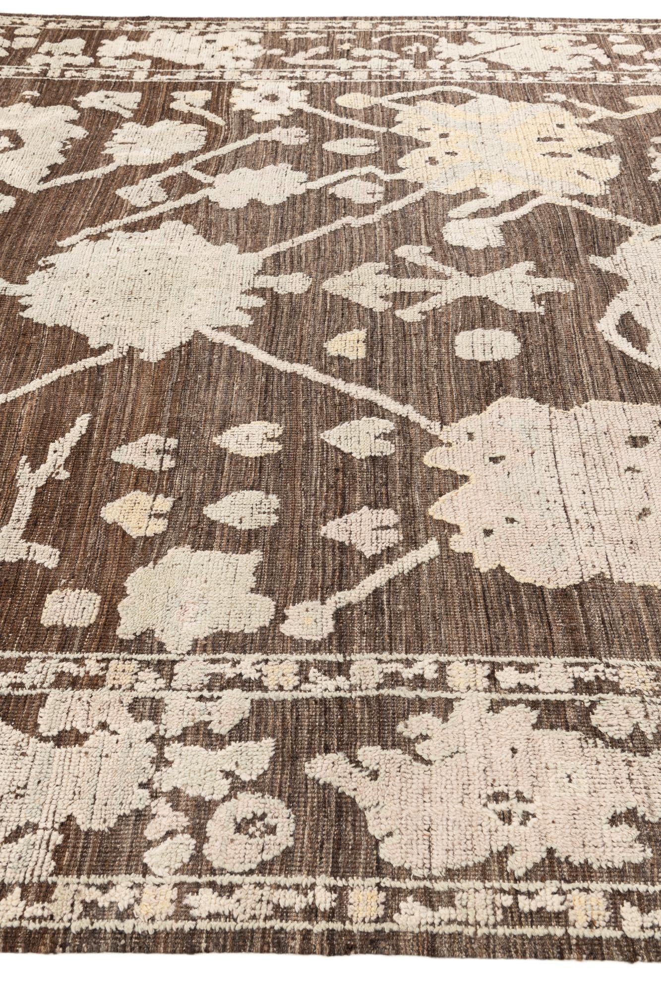9' x 12' 4 Hand Knotted Oushak Wool Rug