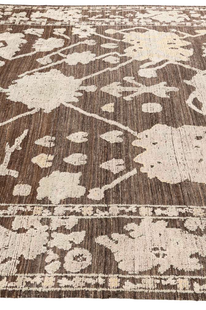 9' x 12' 4 Hand Knotted Oushak Wool Rug