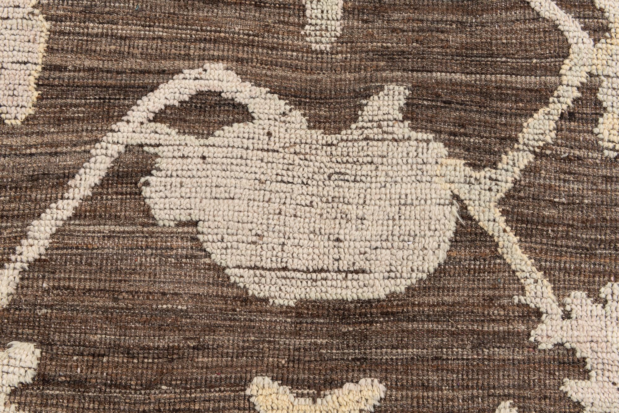 9' x 12' 4 Hand Knotted Oushak Wool Rug