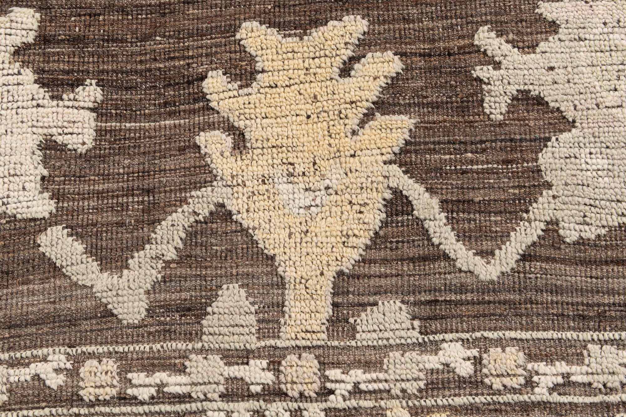 9' x 12' 4 Hand Knotted Oushak Wool Rug