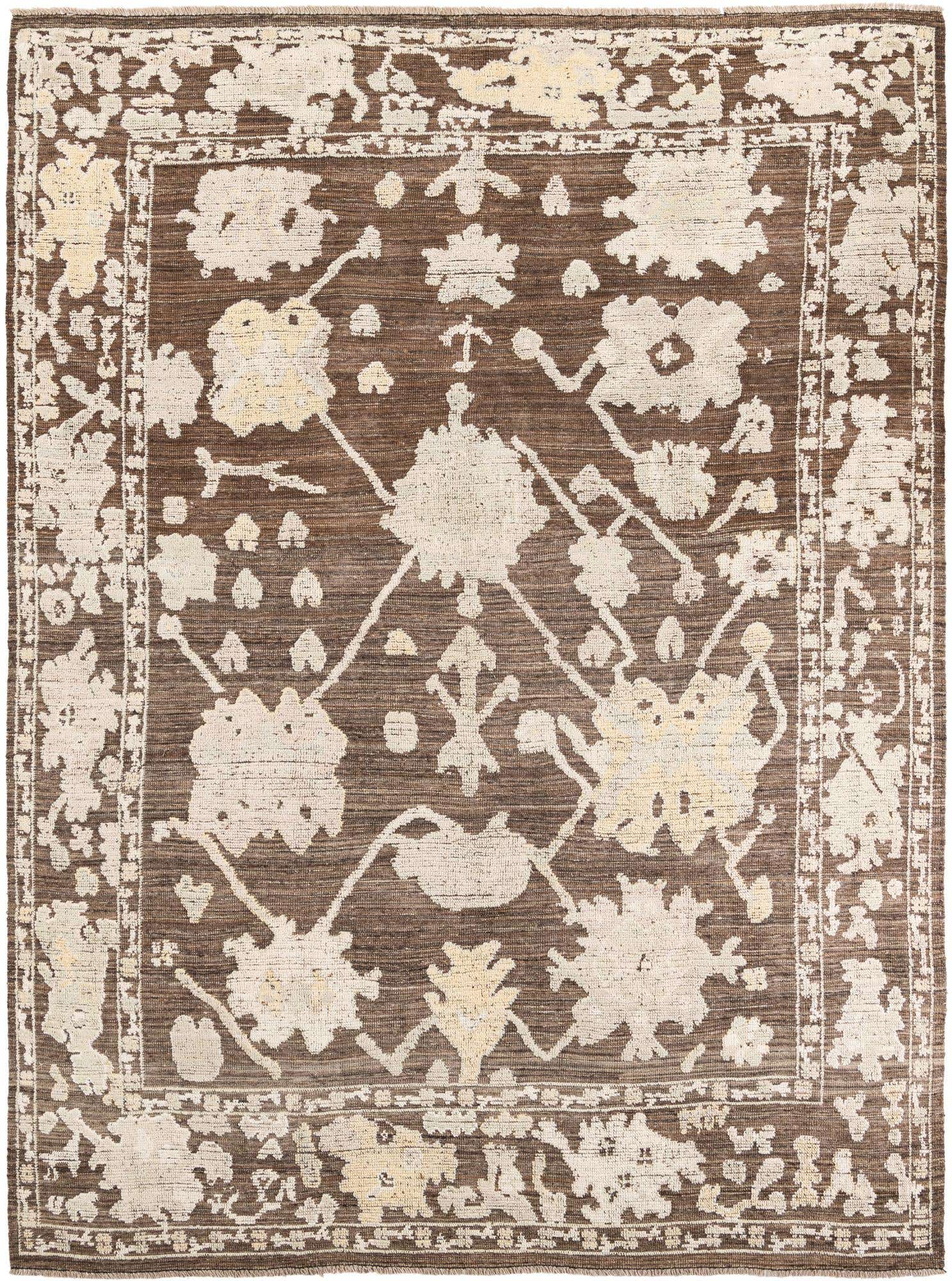 9' x 12' 4 Hand Knotted Oushak Wool Rug