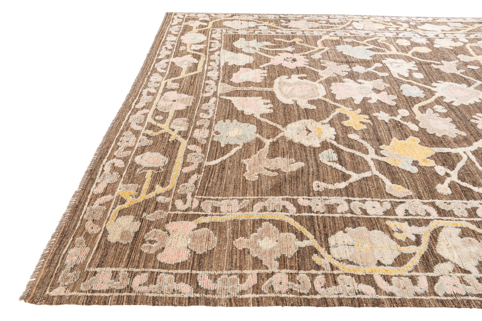 9' 2 x 12' Hand Knotted Oushak Wool Rug