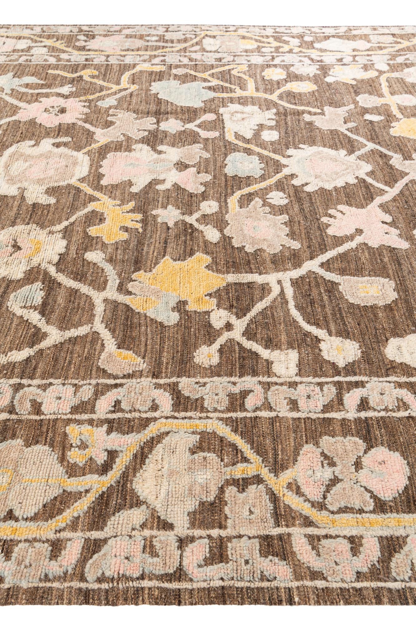 9' 2 x 12' Hand Knotted Oushak Wool Rug