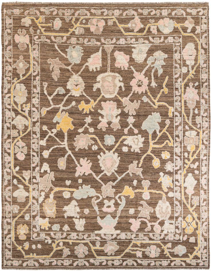 Detail image of 9' 2 x 12' Hand Knotted Oushak Wool Rug