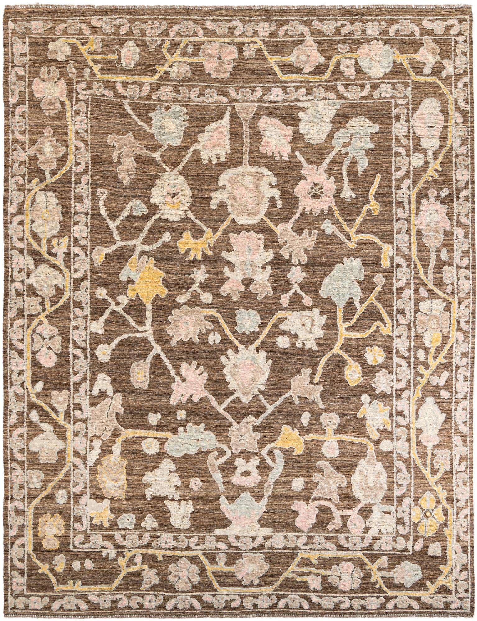 9' 2 x 12' Hand Knotted Oushak Wool Rug