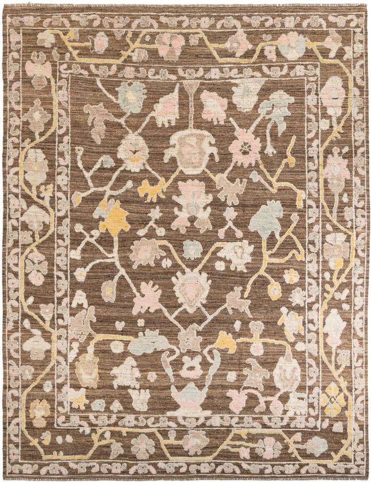 Detail image of 9' 2 x 12' Hand Knotted Oushak Wool Rug
