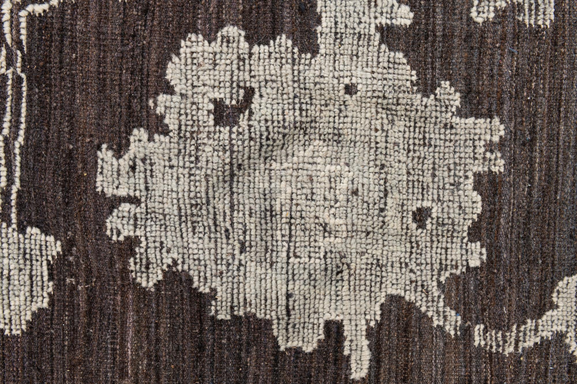 9' 4 x 12' 2 Hand Knotted Oushak Wool Rug