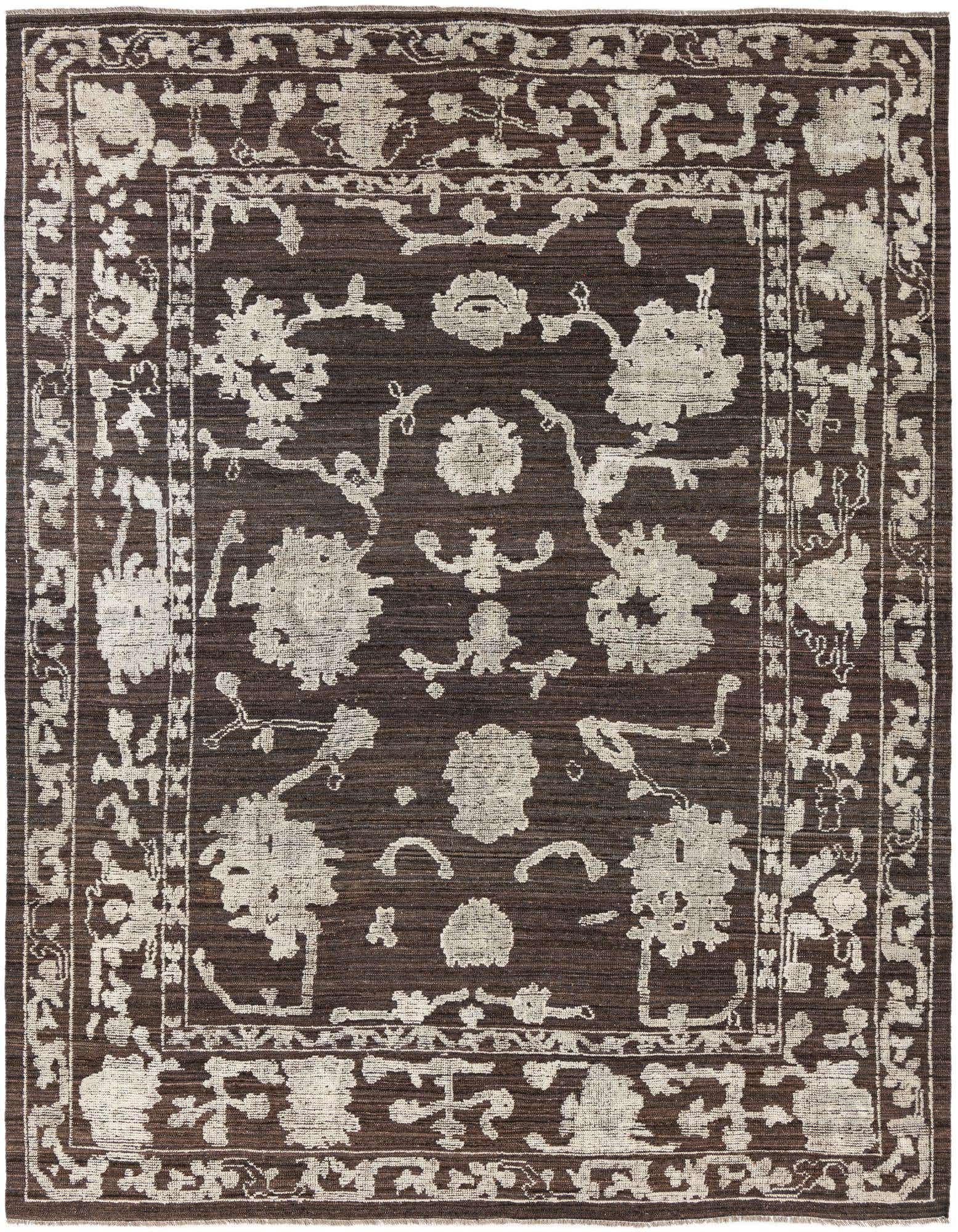 9' 4 x 12' 2 Hand Knotted Oushak Wool Rug