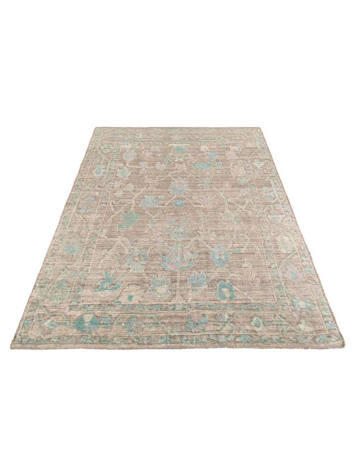 8' 10 x 12' 3 Hand Knotted Oushak Wool Rug