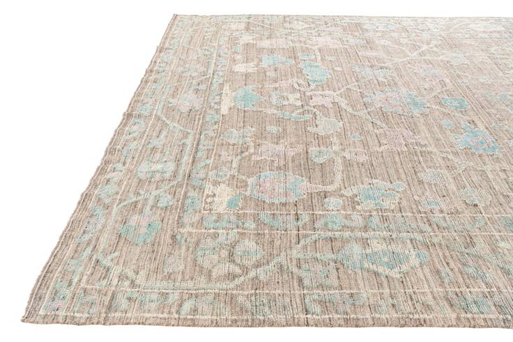 Detail image of 8' 10 x 12' 3 Hand Knotted Oushak Wool Rug