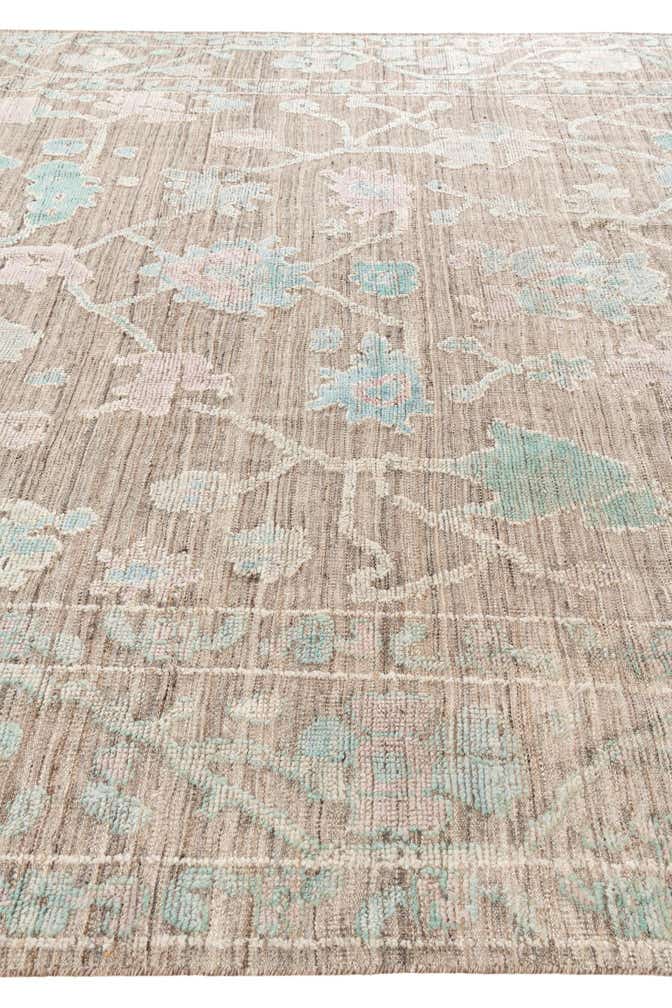 8' 10 x 12' 3 Hand Knotted Oushak Wool Rug