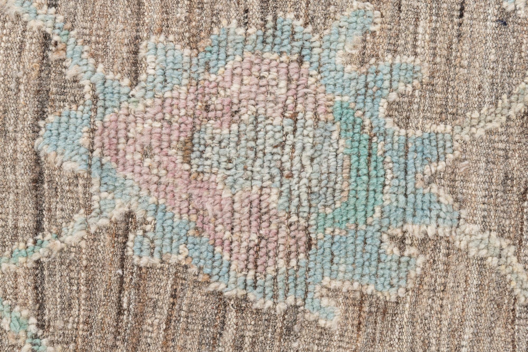 8' 10 x 12' 3 Hand Knotted Oushak Wool Rug