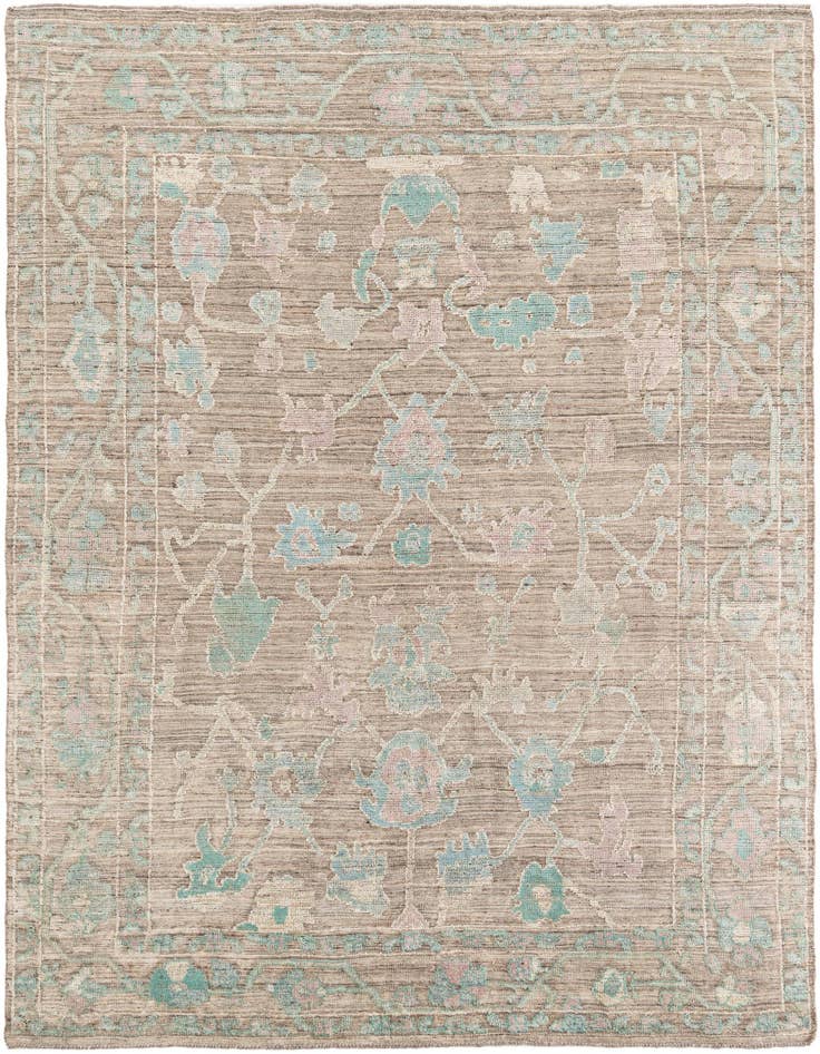 Detail image of 8' 10 x 12' 3 Hand Knotted Oushak Wool Rug