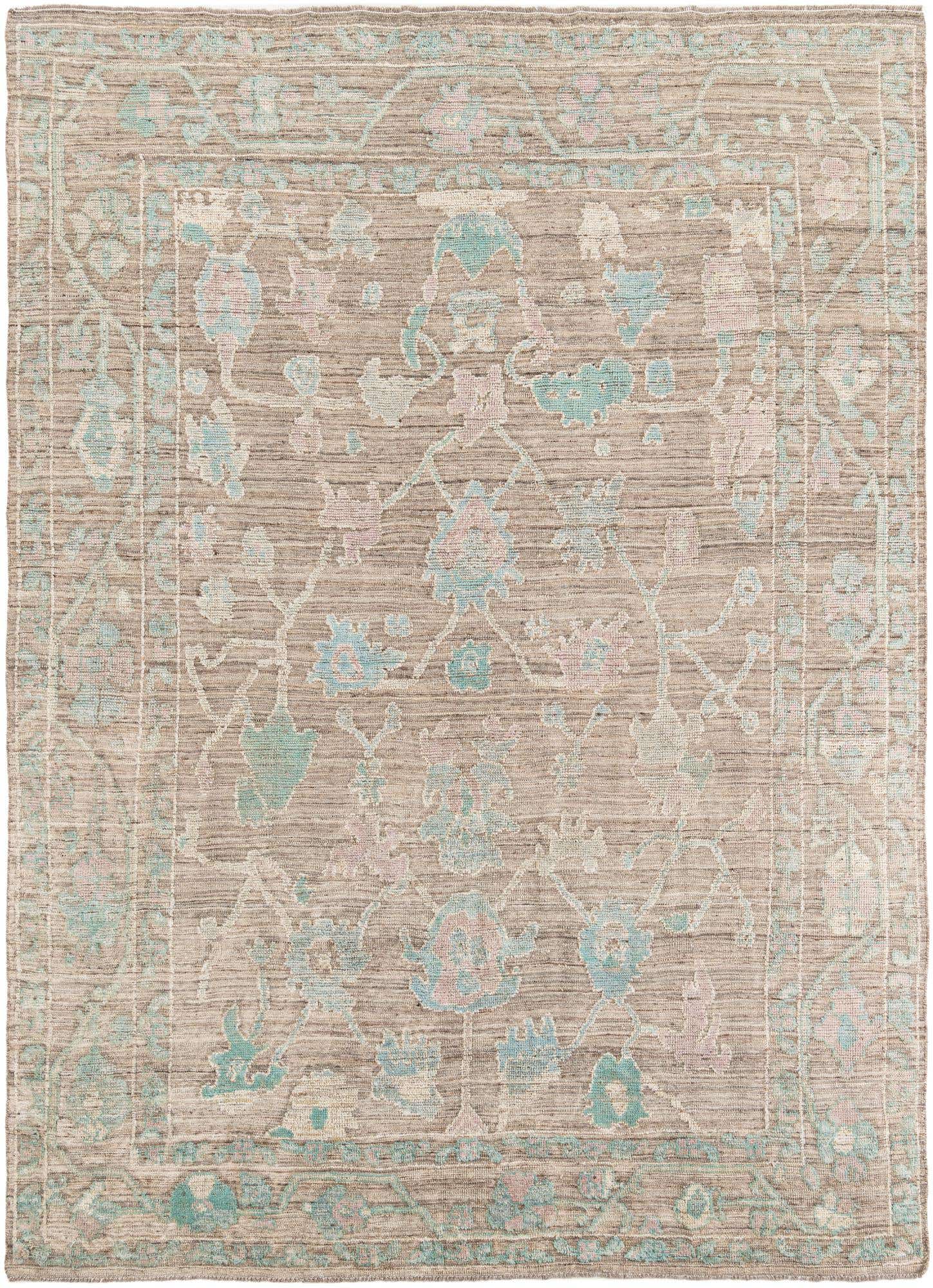 8' 10 x 12' 3 Hand Knotted Oushak Wool Rug