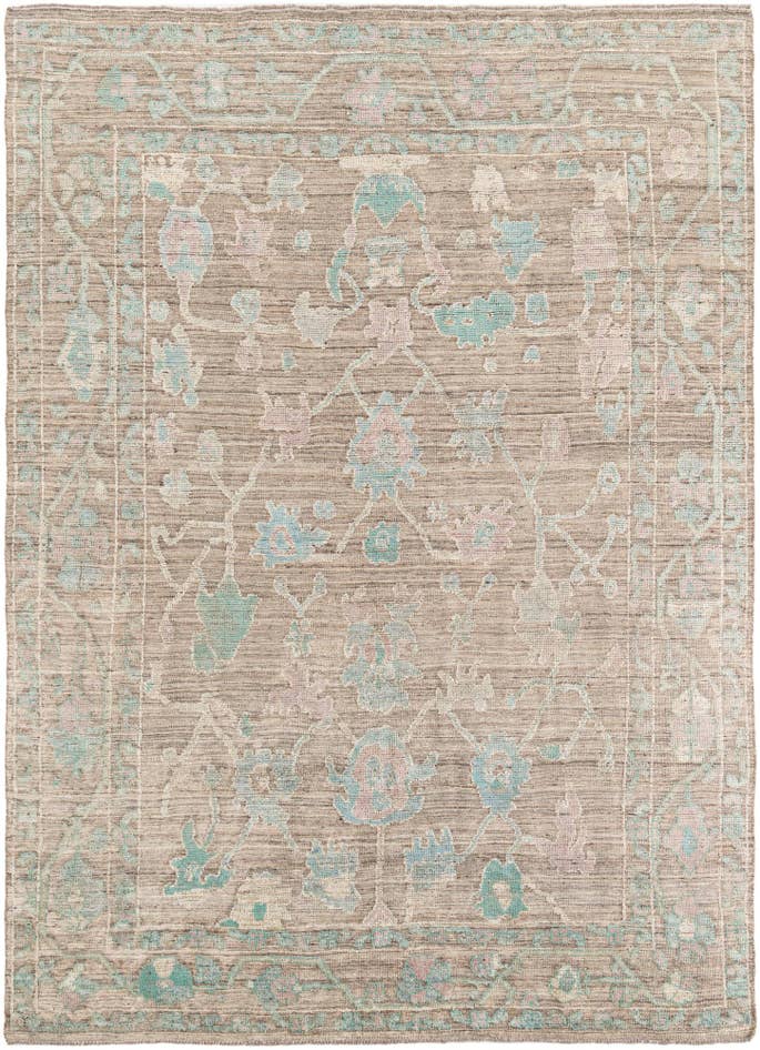 Detail image of 8' 10 x 12' 3 Hand Knotted Oushak Wool Rug