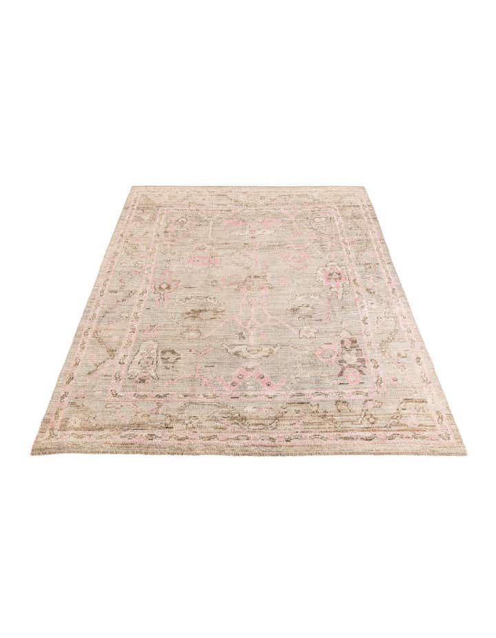 8' 2 x 10' Hand Knotted Oushak Wool Rug