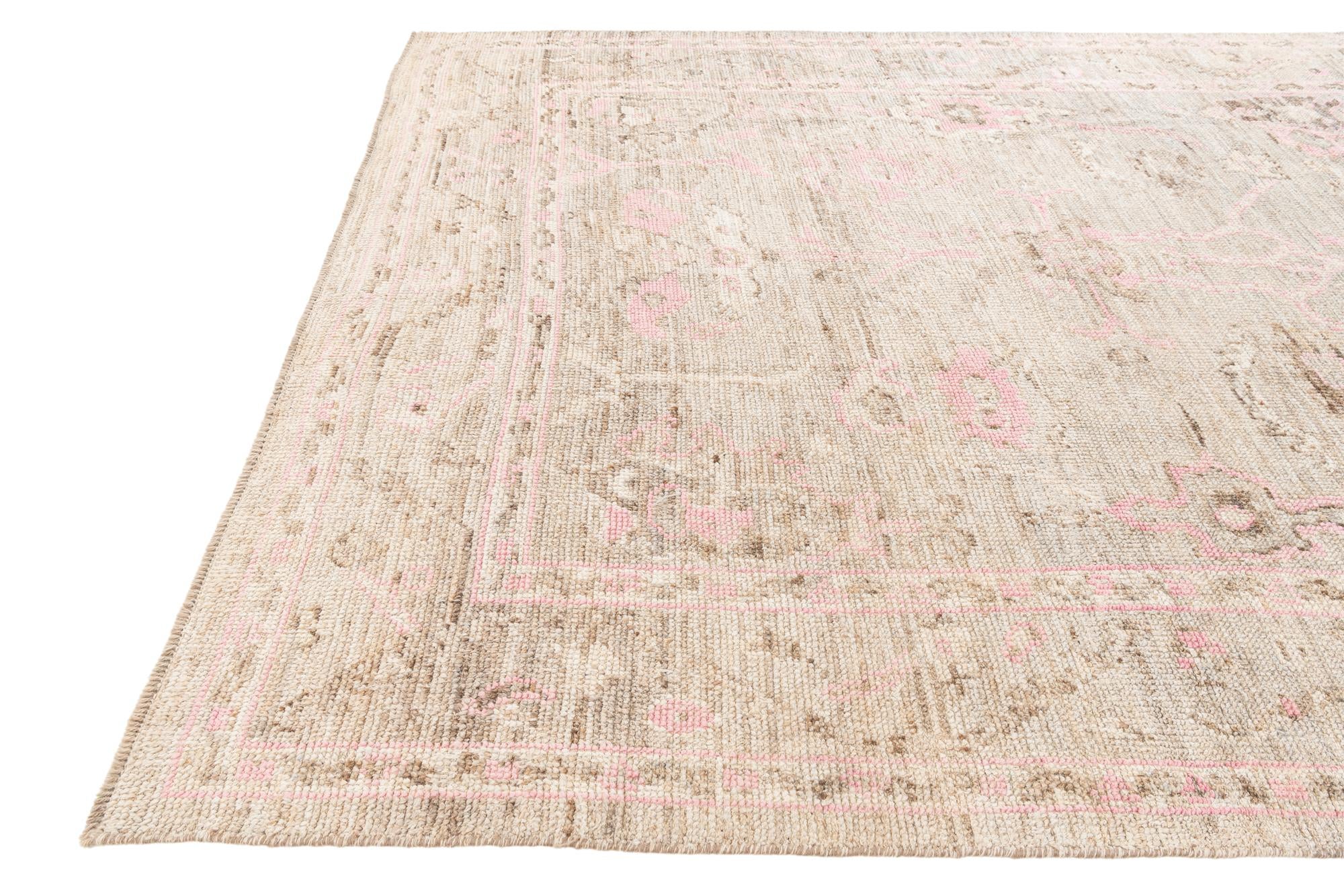 8' 2 x 10' Hand Knotted Oushak Wool Rug