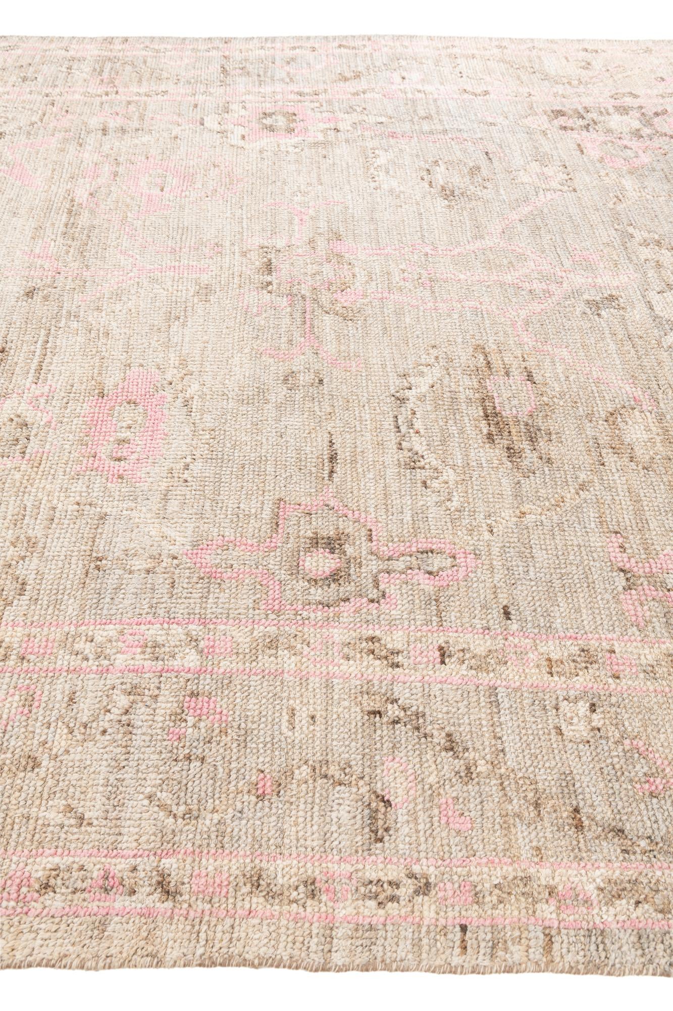 8' 2 x 10' Hand Knotted Oushak Wool Rug
