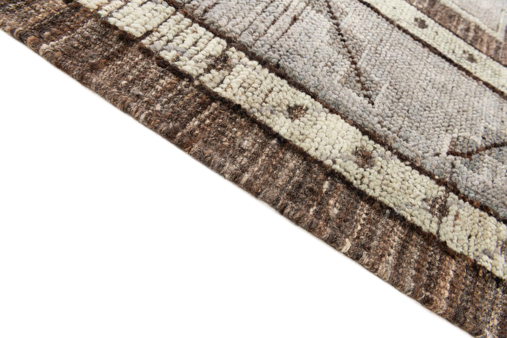 8' 5 x 10' 7 Hand Knotted Oushak Wool Rug