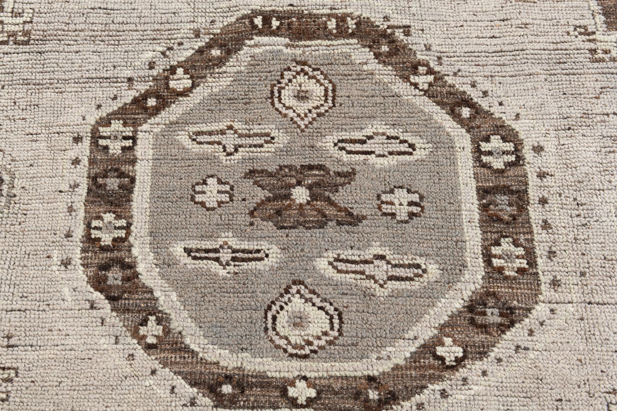 8' 5 x 10' 7 Hand Knotted Oushak Wool Rug