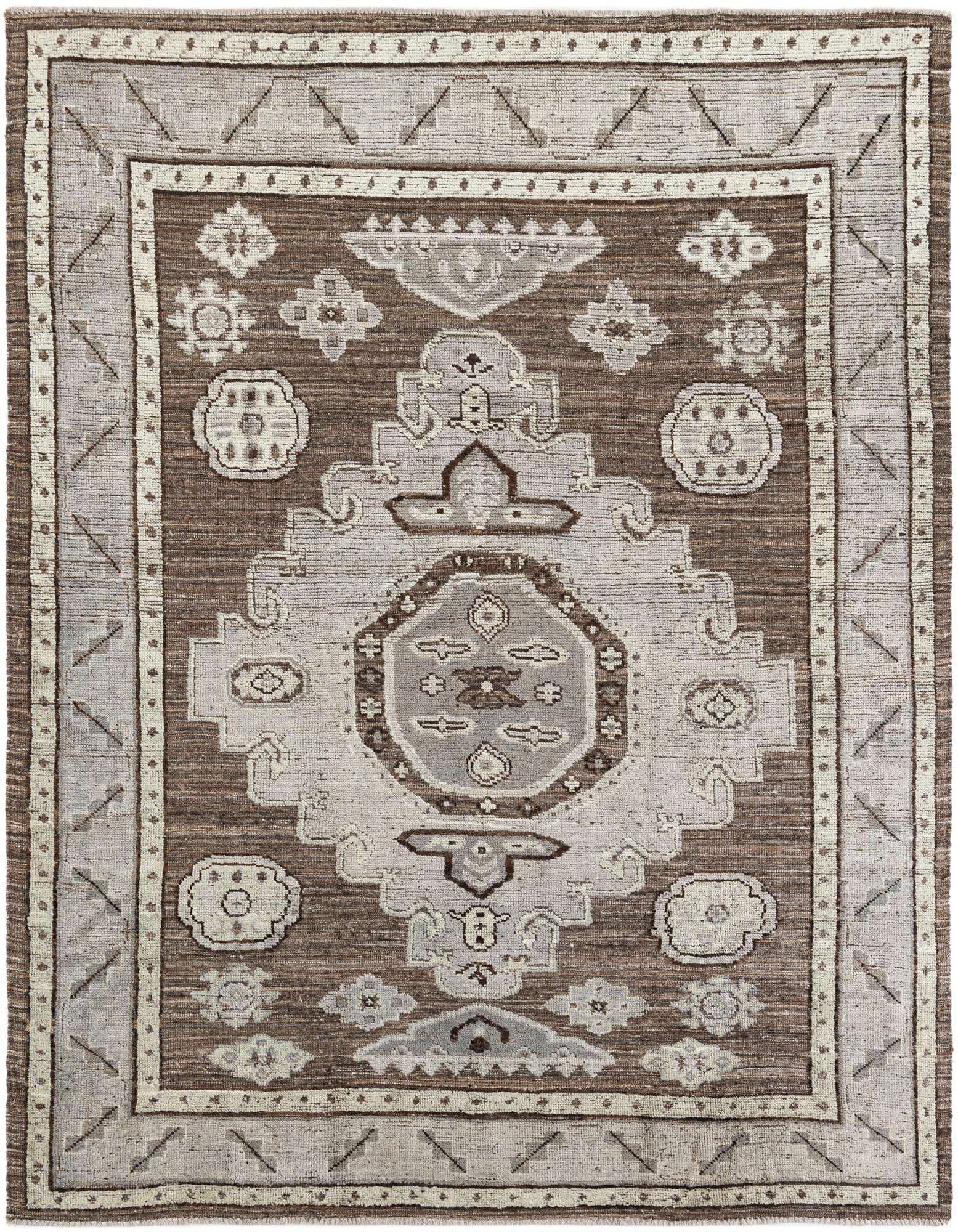 8' 5 x 10' 7 Hand Knotted Oushak Wool Rug