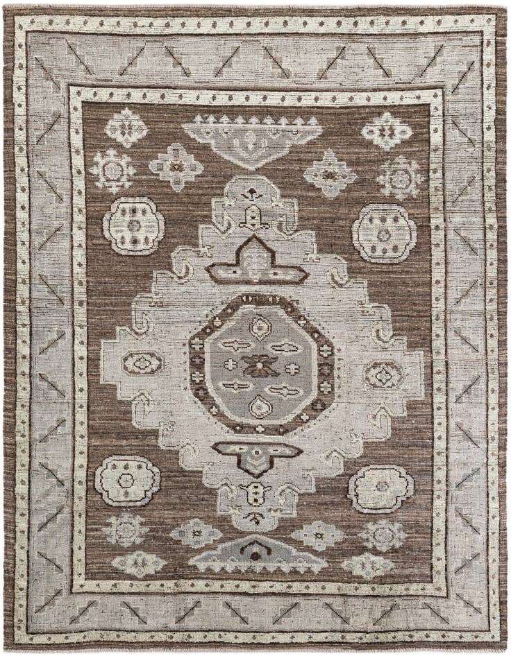 Detail image of 8' 5 x 10' 7 Hand Knotted Oushak Wool Rug
