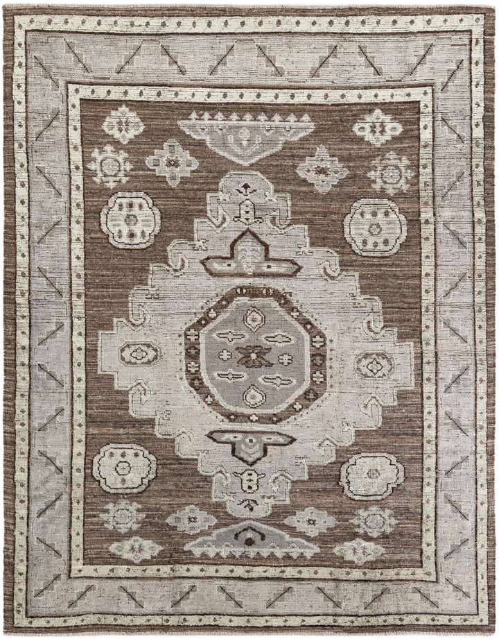 8' 5 x 10' 7 Hand Knotted Oushak Wool Rug