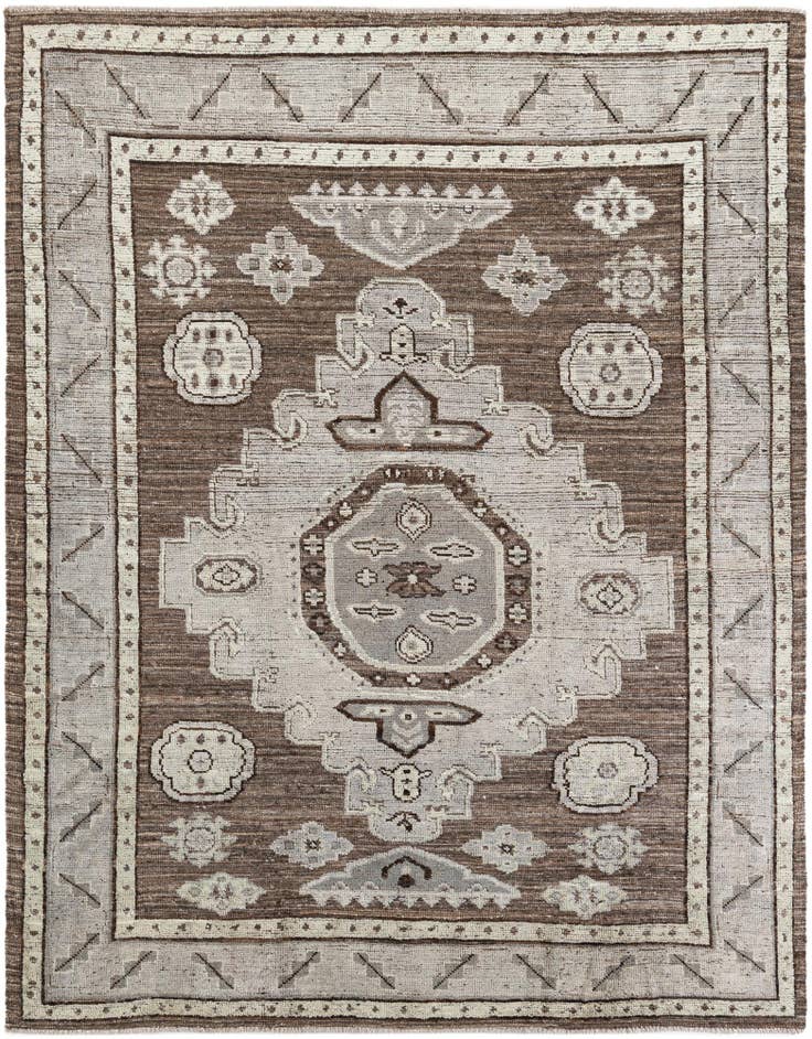 Detail image of 8' 5 x 10' 7 Hand Knotted Oushak Wool Rug