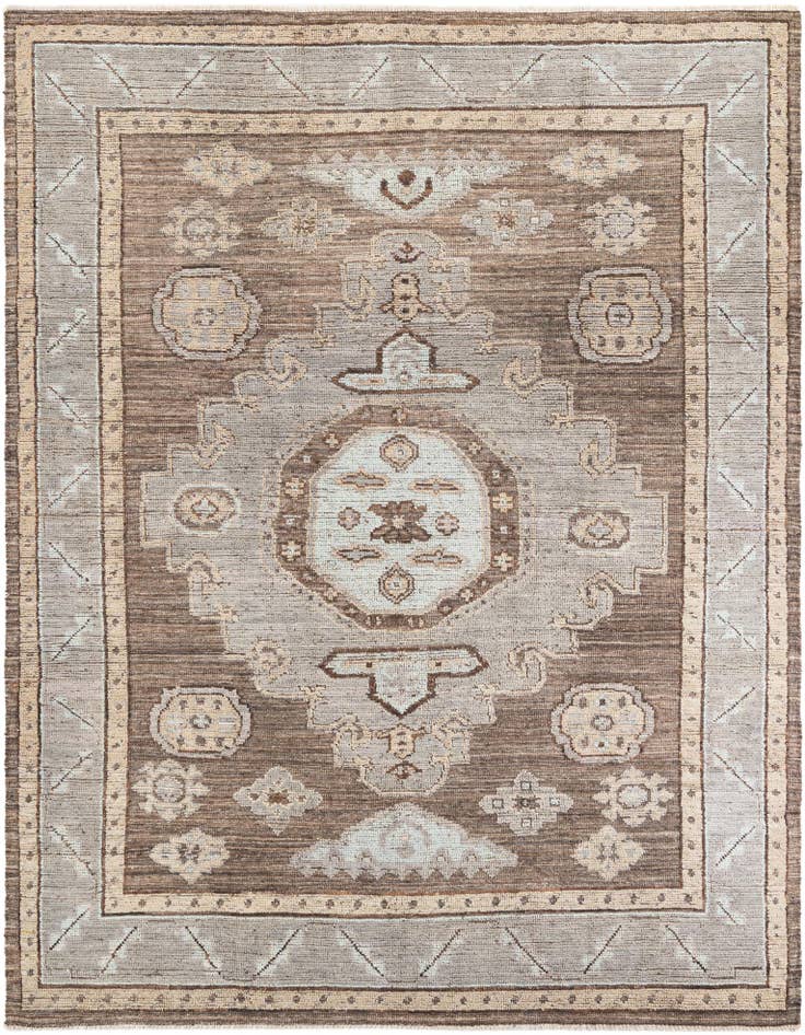 Detail image of 8' 3 x 10' 7 Hand Knotted Oushak Wool Rug