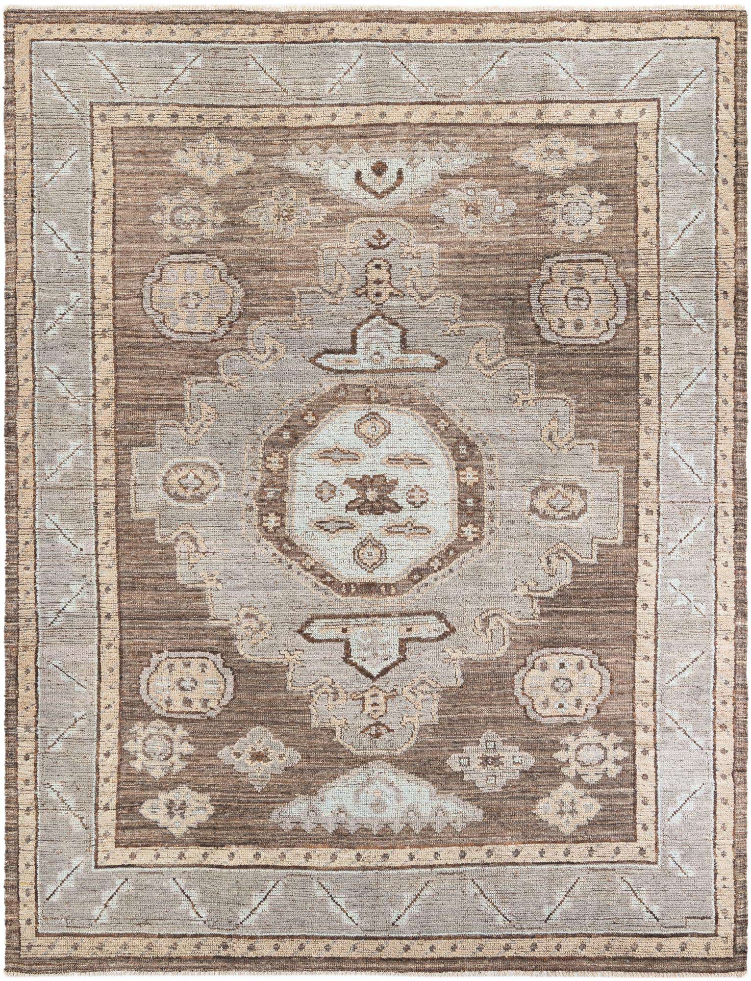 8' 3 x 10' 7 Hand Knotted Oushak Wool Rug