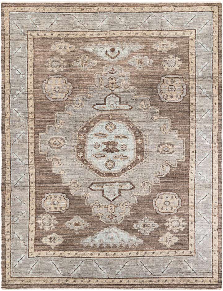 8' 3 x 10' 7 Hand Knotted Oushak Wool Rug