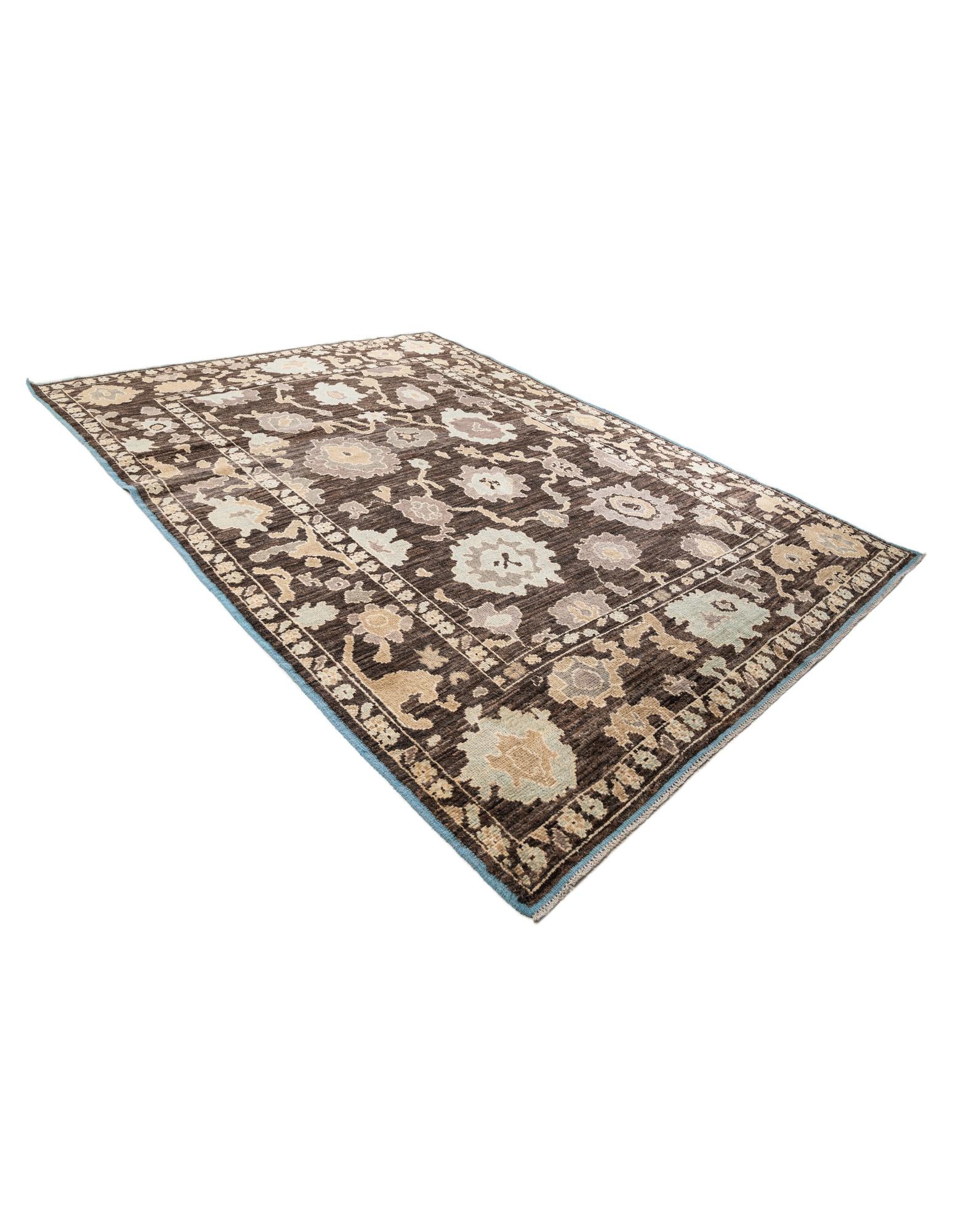 9' x 12' Hand Knotted Oushak Wool Rug