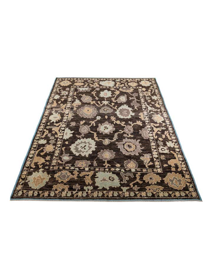 9' x 12' Hand Knotted Oushak Wool Rug