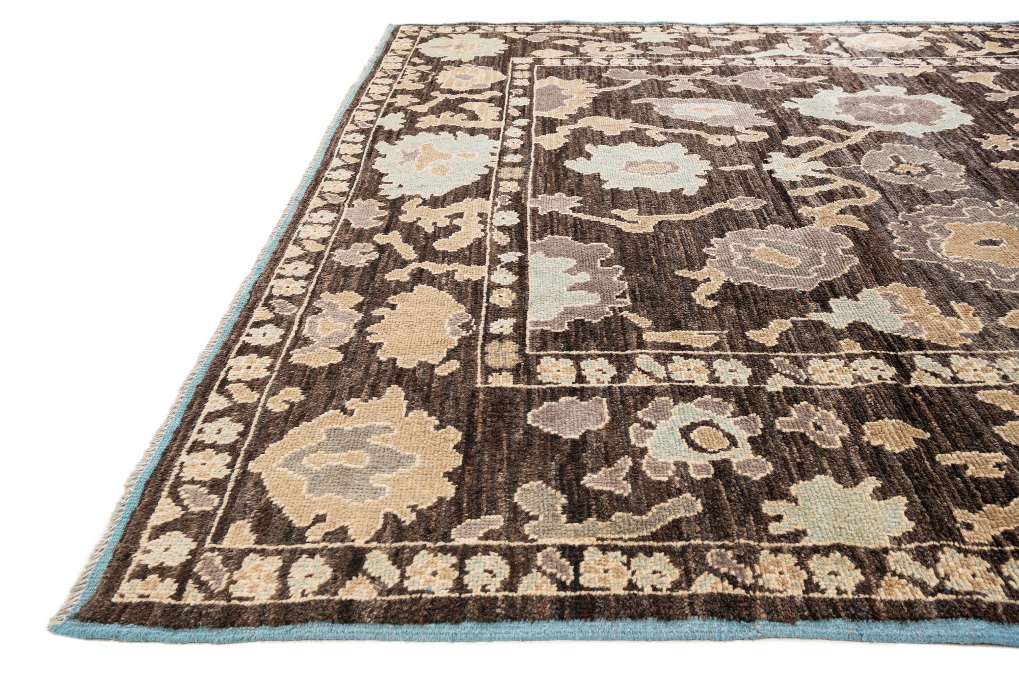 9' x 12' Hand Knotted Oushak Wool Rug