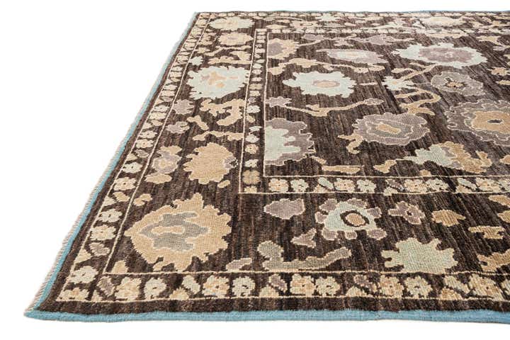 9' x 12' Hand Knotted Oushak Wool Rug