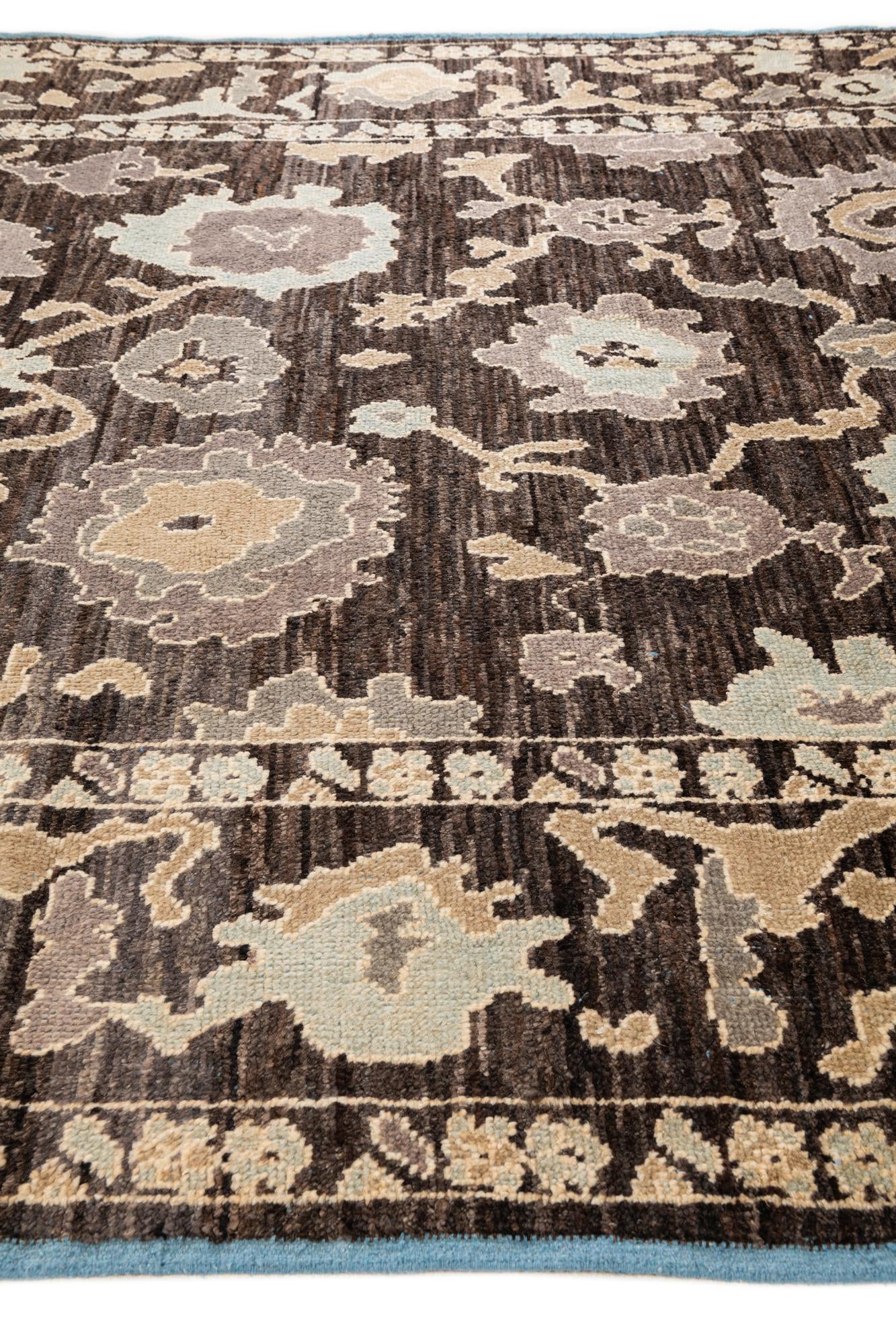 9' x 12' Hand Knotted Oushak Wool Rug