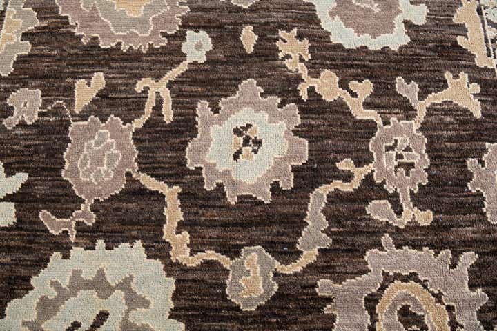 9' x 12' Hand Knotted Oushak Wool Rug