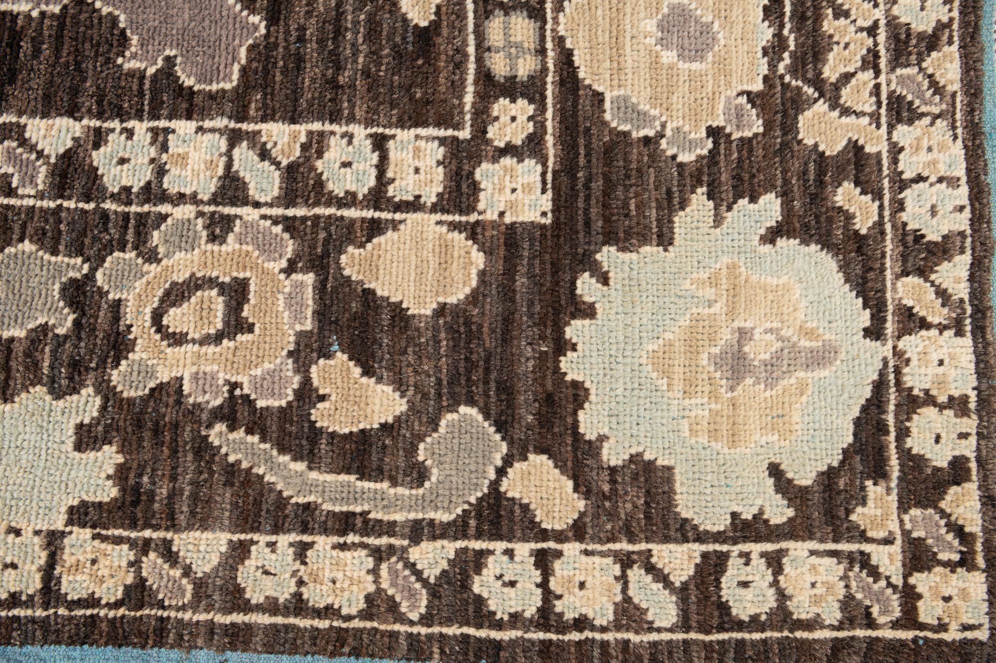 9' x 12' Hand Knotted Oushak Wool Rug